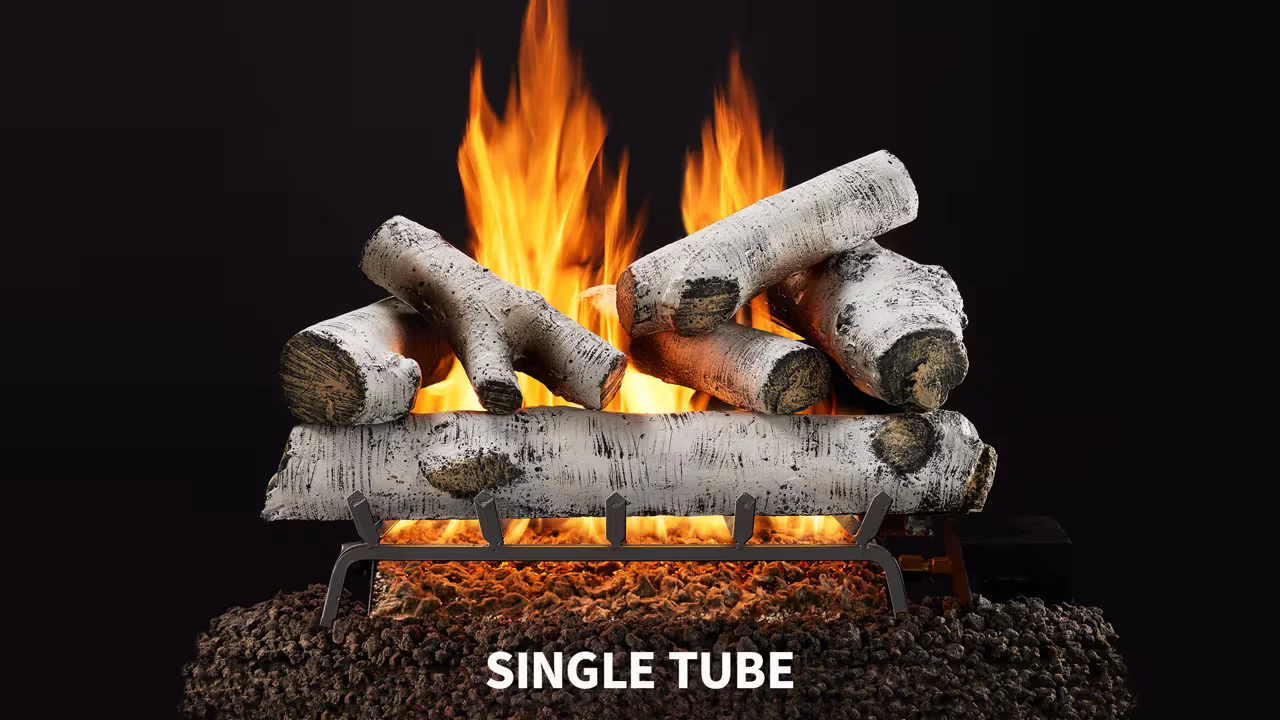 Heat & Glo Outdoor Woodland Birch Vented Gas Log Set - Image 2