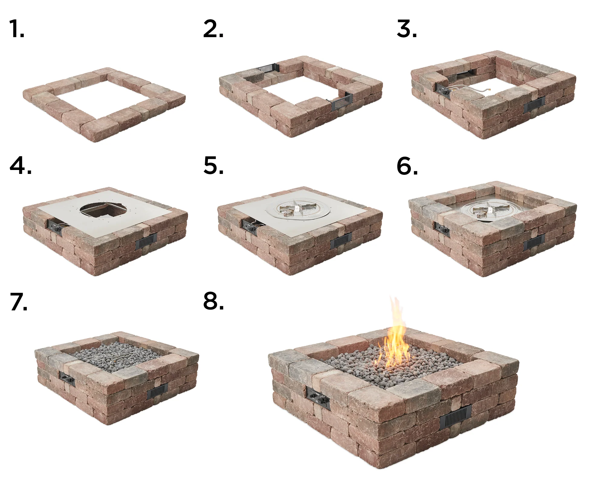 Outdoor GreatRoom Bronson Square Fire Pit Kit - Image 4