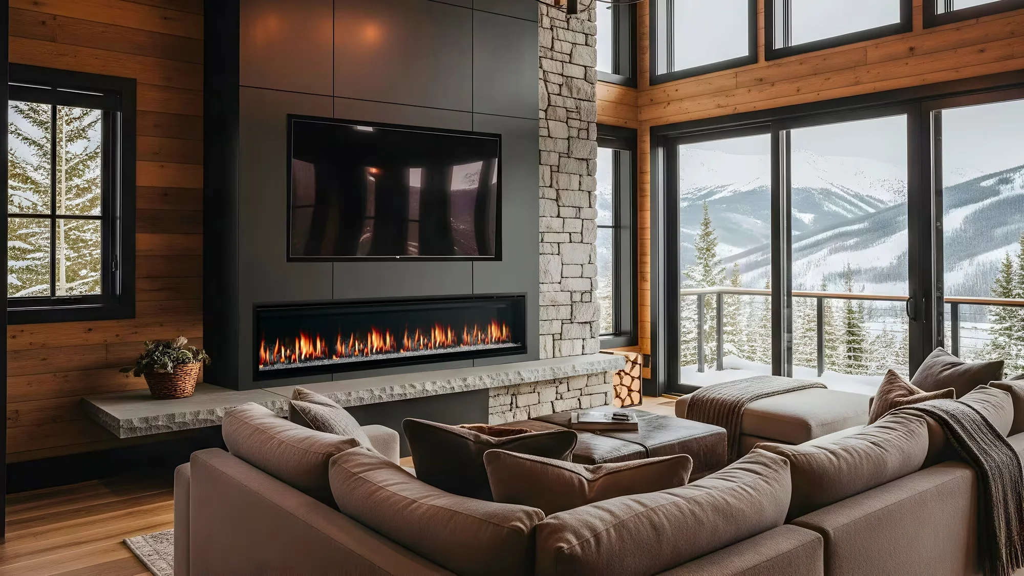 SimpleFire Allusion Edge Linear Fireplace - Image 6