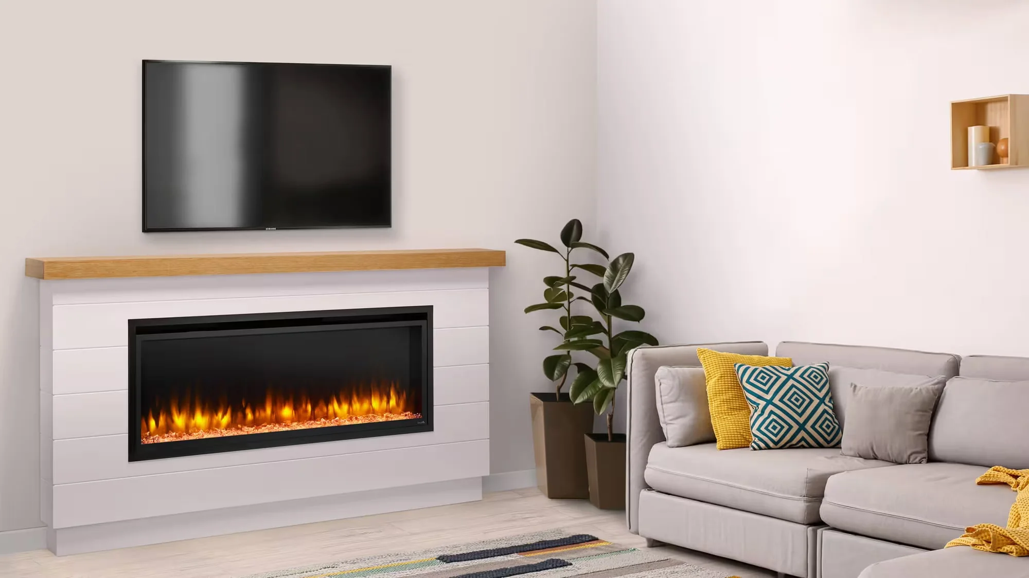 SimpleFire Allusion Platinum Wall-mounted Fireplace - Image 3