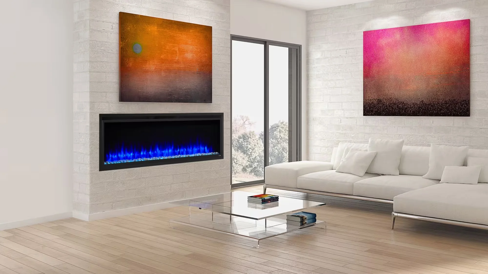 SimpleFire Allusion Platinum Wall-mounted Fireplace - Image 6