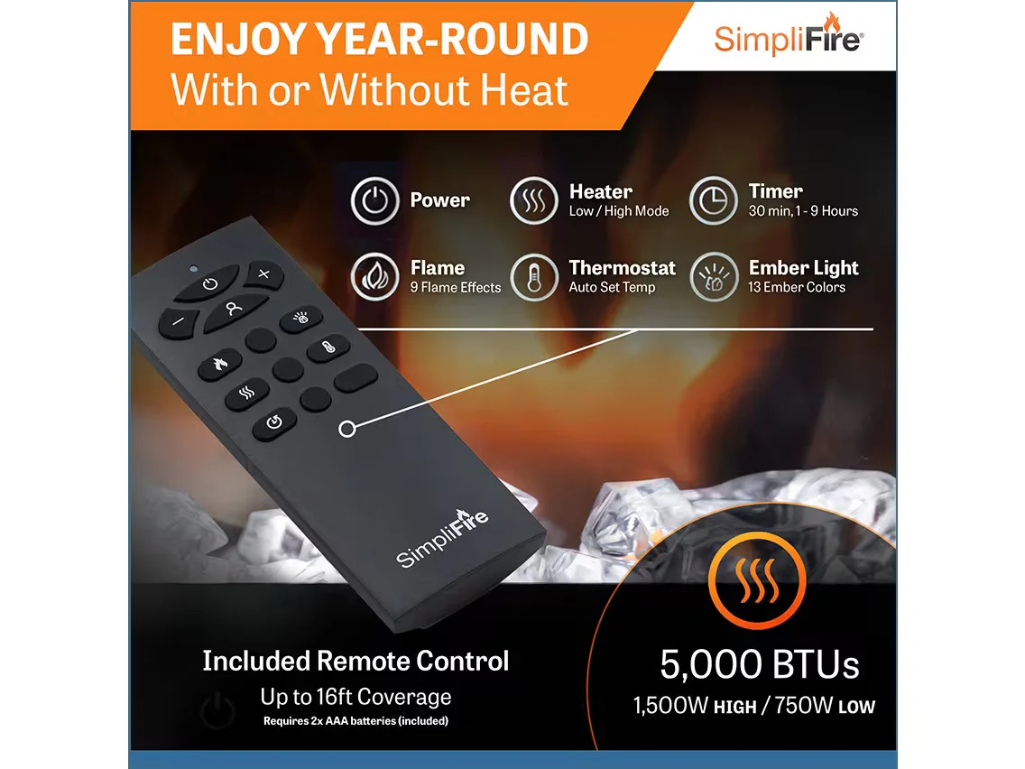 SimpleFire Allusion Slim Electric Fireplace - Image 4
