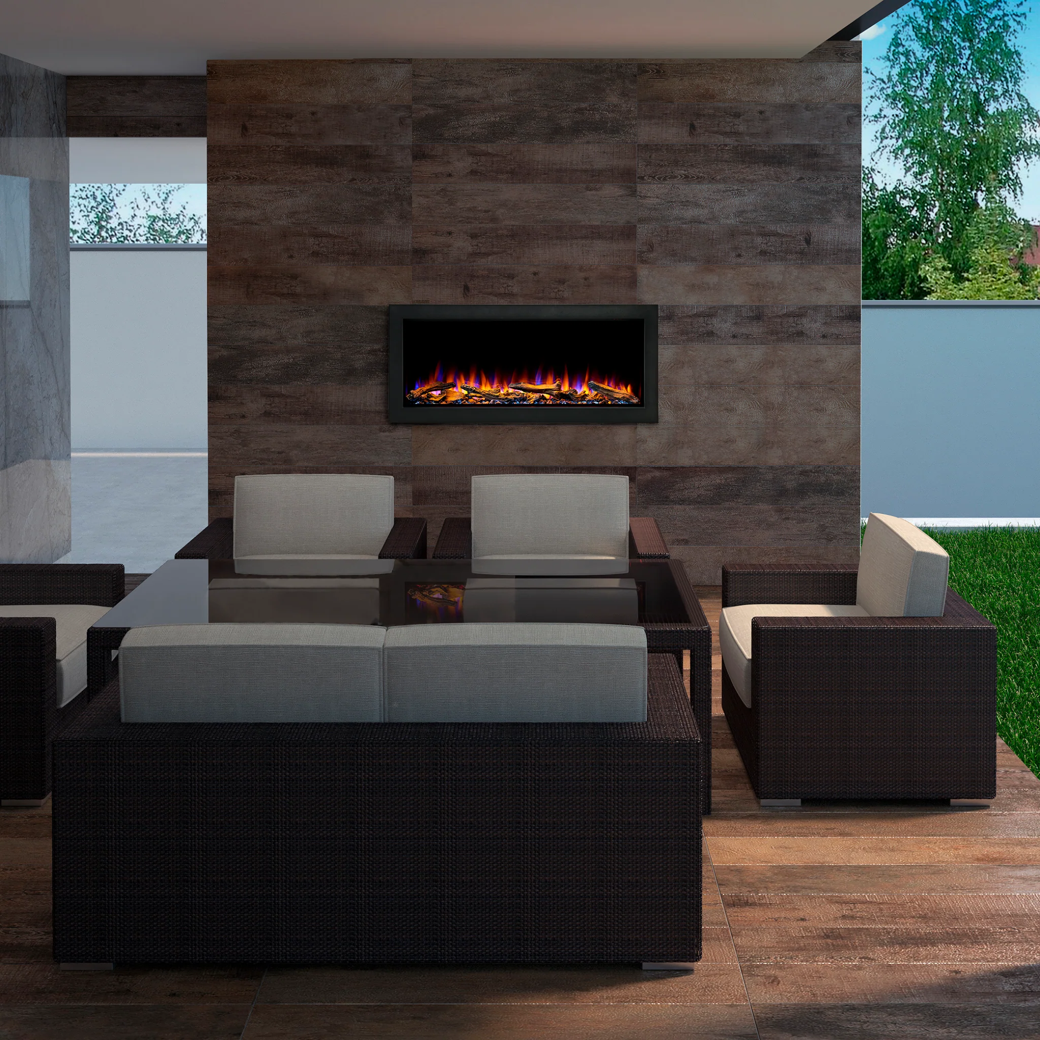 SimpliFire Forum Outdoor Electric Fireplace - Image 3